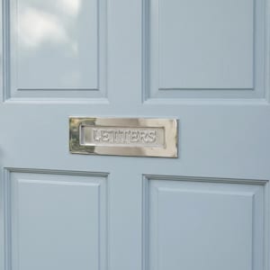 Aluminium Polished Sprung Loaded Post Mail Flap Antique Traditional Victorian Style Silver Finish Letterbox Letter Plate