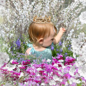 flower garden digital background composite with flower png overlay for easy editing.