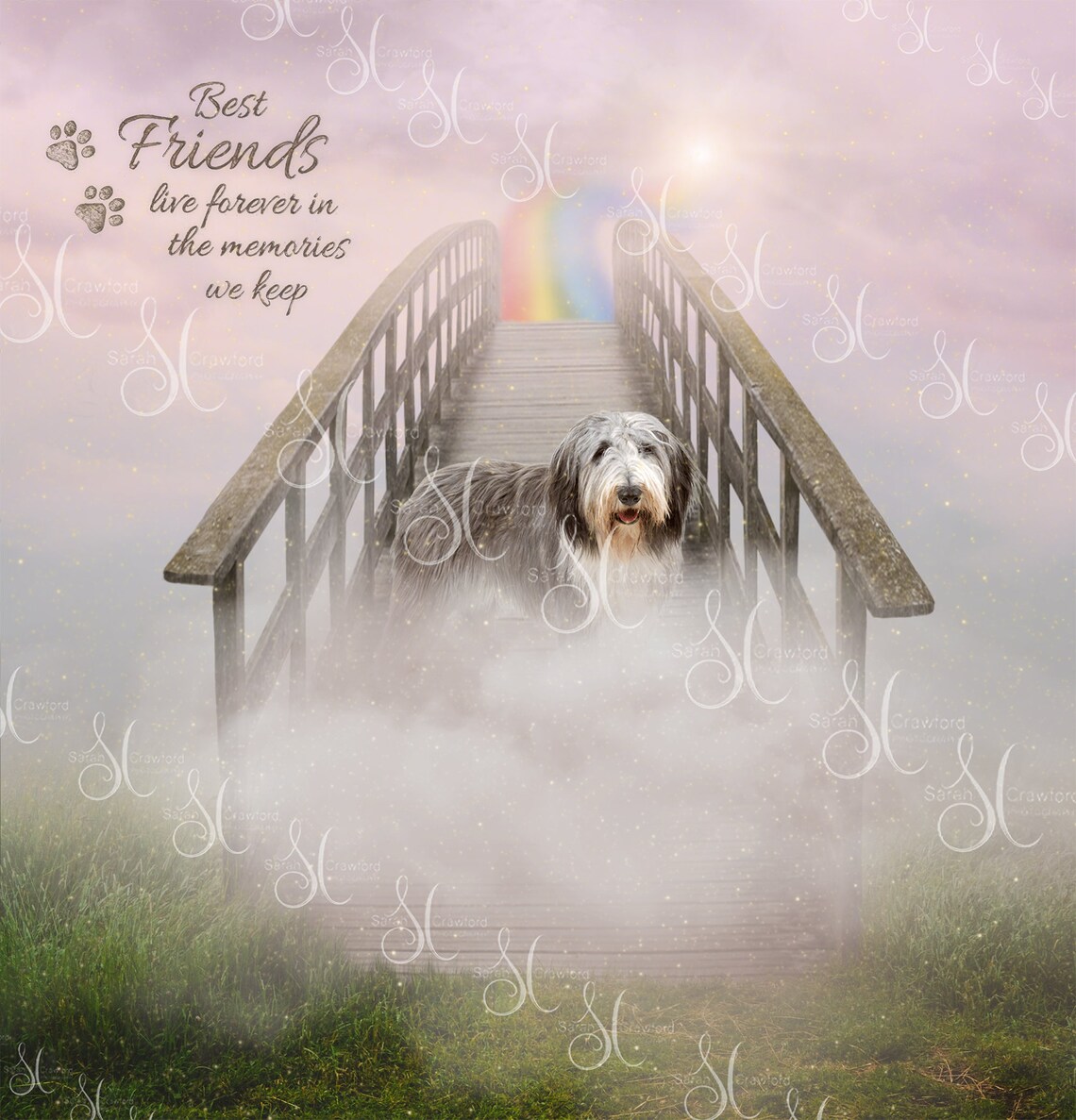 Rainbow Bridge to Heaven Background With Cloud and Quote Overlay - Etsy