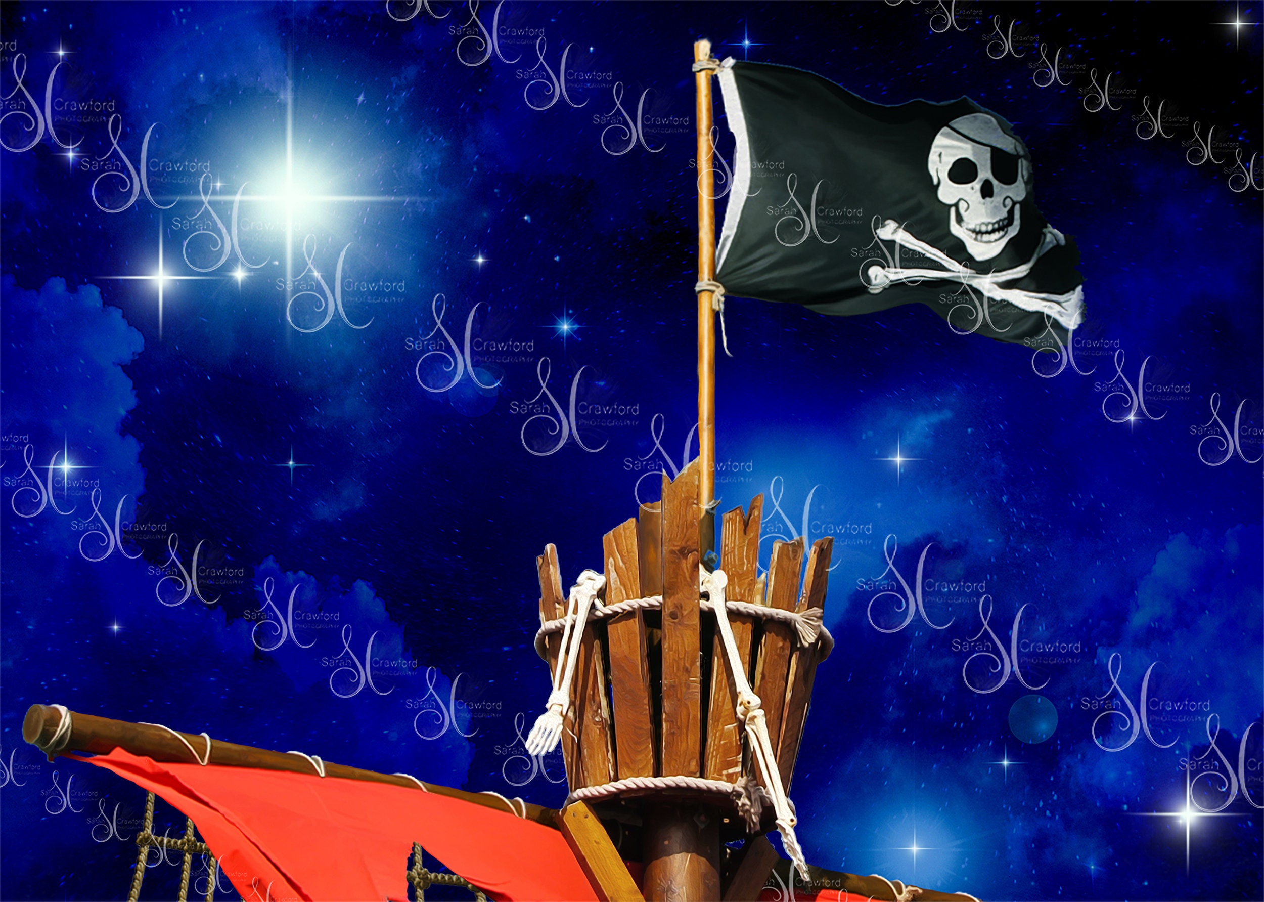 Pirate ship bound for Neverland Peter Pan inspired digital | Etsy