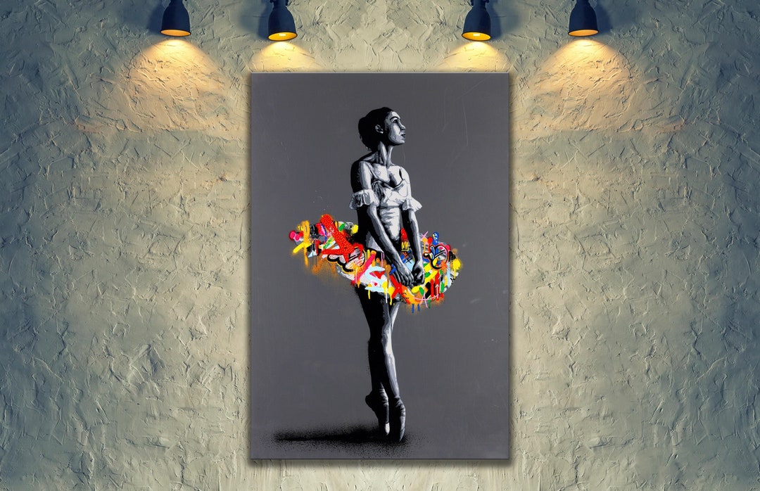 En Pointe Street Art Canvas Print Graffiti Print Dancing Girl Modern ...