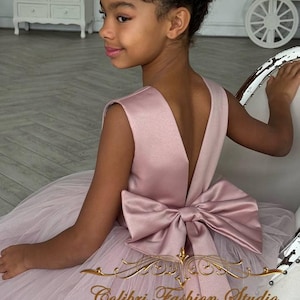 Blush flower girl dress, Dusty rose dresses, Wedding flower girl dress, Tutu girl dress, Princess dress, Birthday dress, Tulle baby dress
