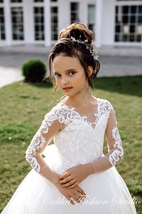 Round Neck Layers Tulle Flower Girl Dresses, Unicorn Flower Girl Dresses, Little Girl Dresses Round Neck Layers Tulle Flower Girl Dresses, Unicorn Flower Girl Dresses, Little Girl Dresses