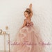 Flower girl dress Dusty rose flower girl dress Tulle flower girl dress tutu girl dress Satin girl dress Flower girl dress with train 