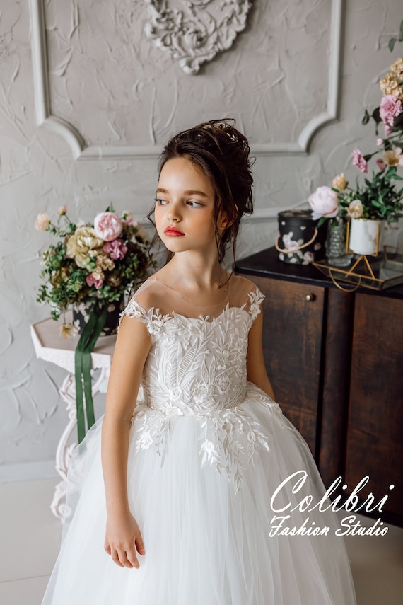 Ivory flower girl dress Flower girl dress toddler Flower girl dress tulle Flower girl dress white Flower girl dress tutu