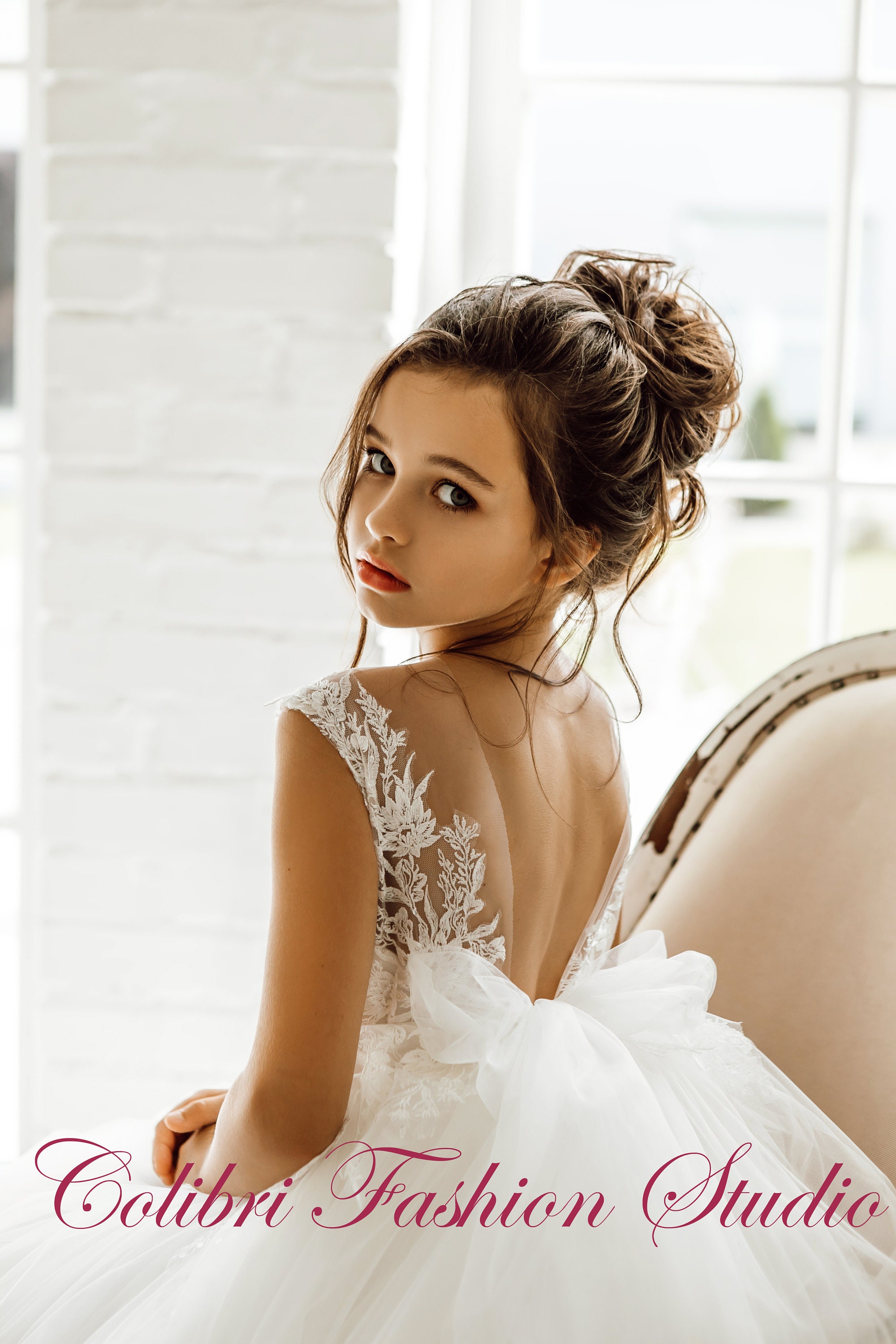 Hannah Rose Flower Girl Dress Boho Lace Flower Girl Dress