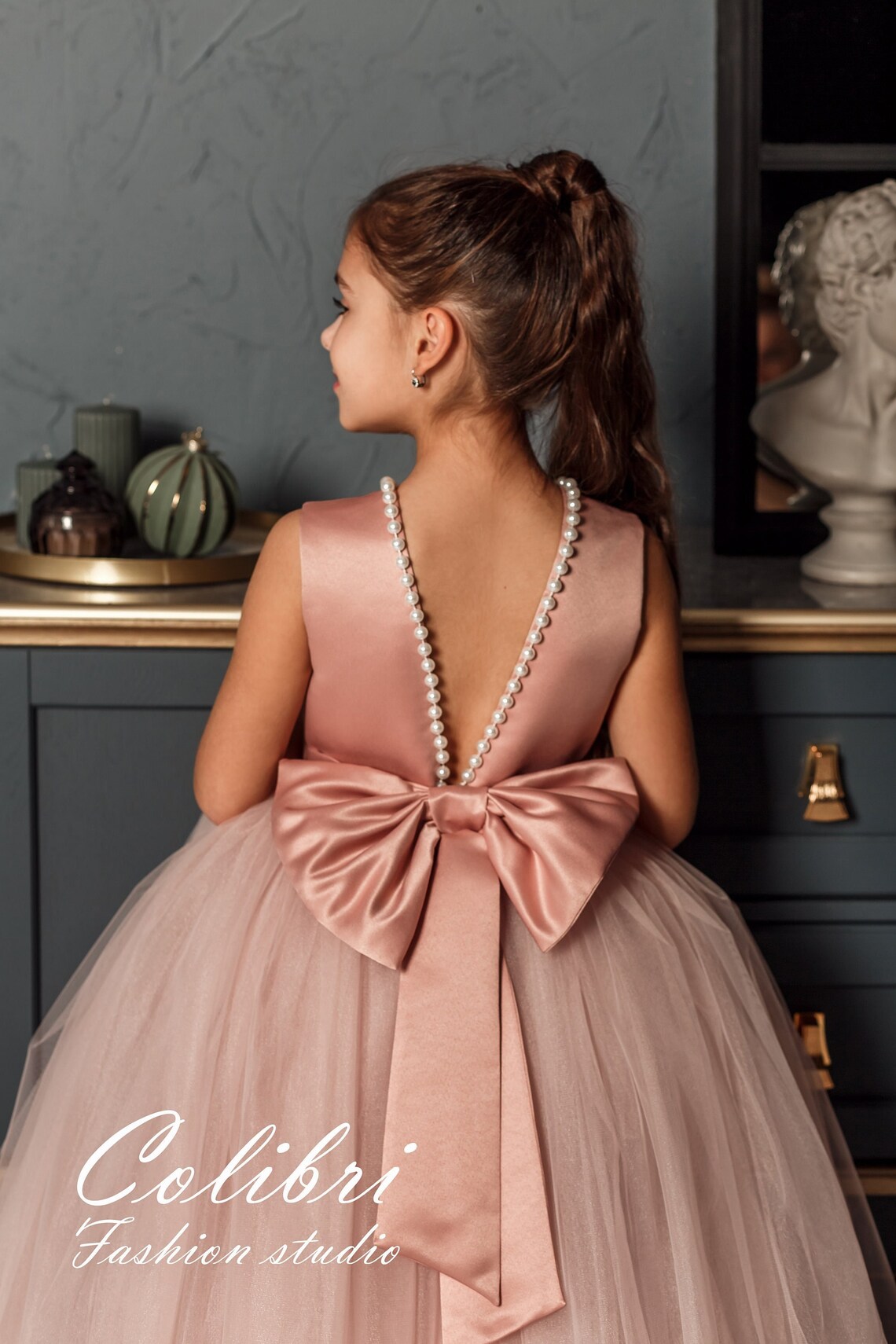 Dusty Rose Flower Girl Dress Tulle Flower Girl Dresses Girl Etsy