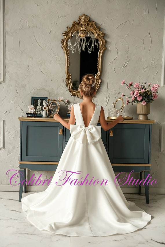 Silk flower girl dresses deals uk