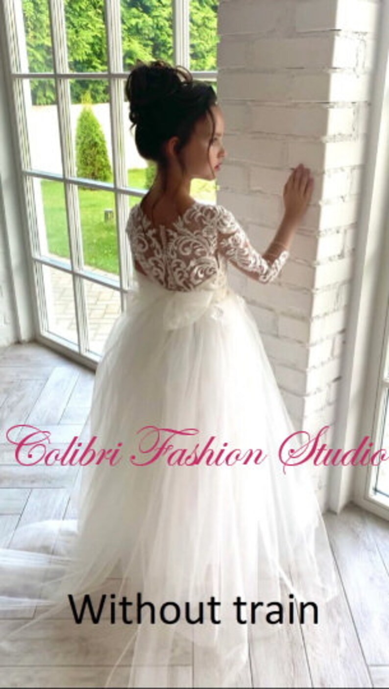 Flower Girl Dress Train Flower Girl Dress Toddler Long Etsy