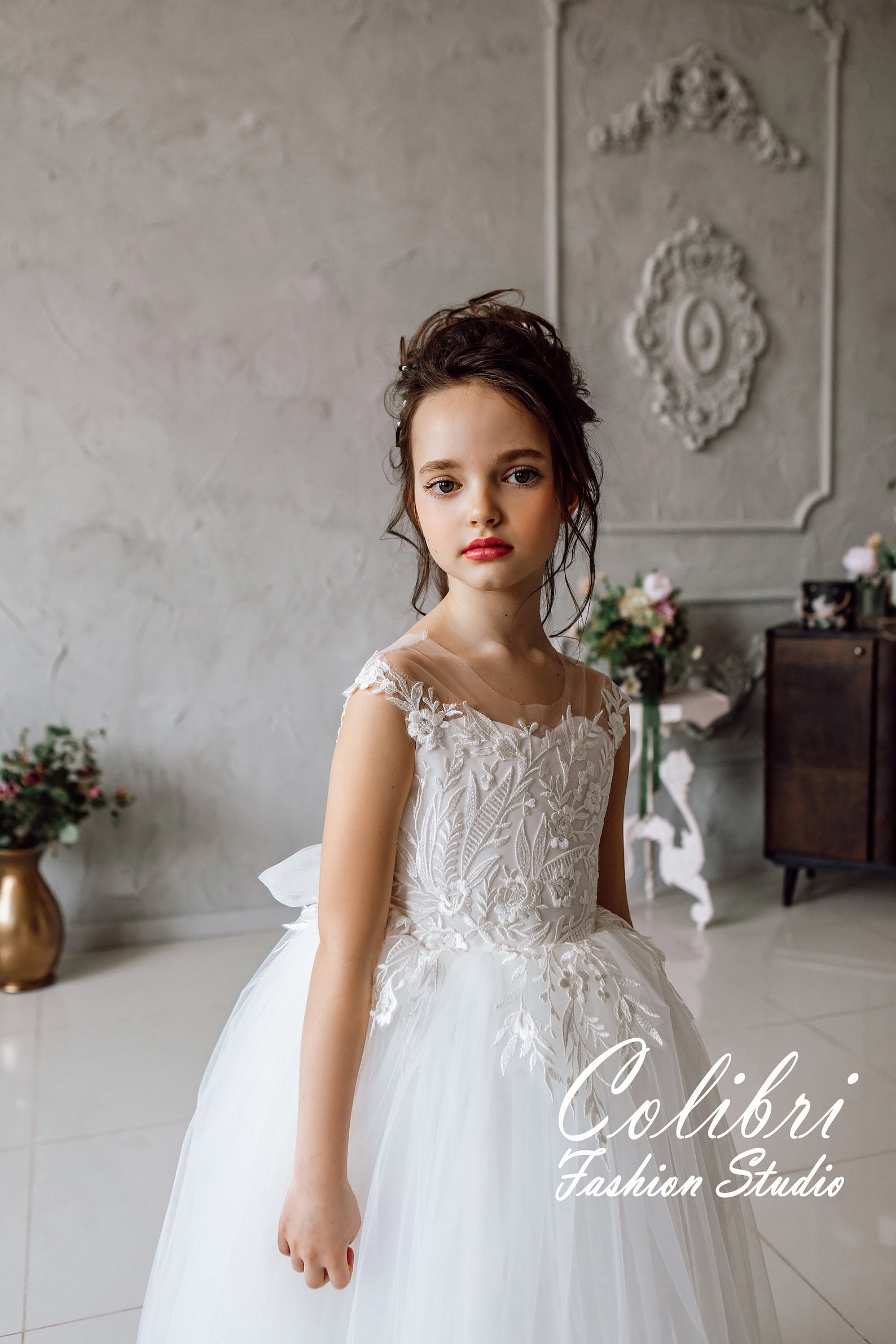 Wedding Girl Dress First Communion Dress Tulle Flower Girl - Etsy