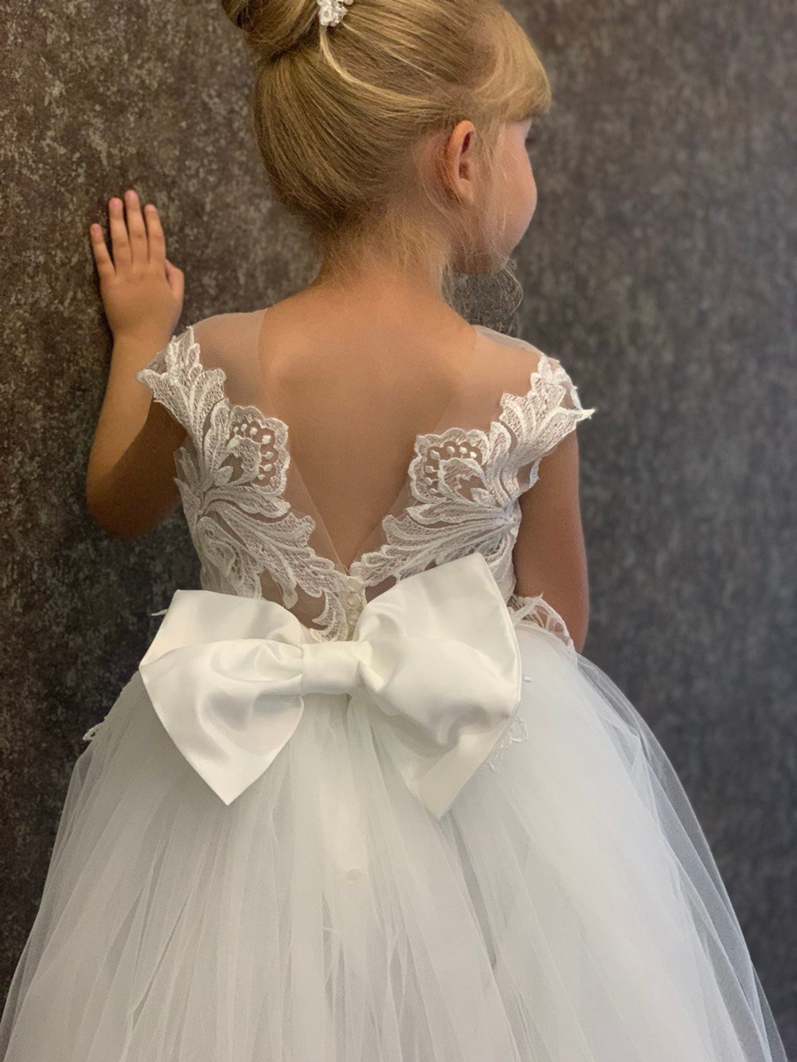 Flower girl dress train Lace girl dress Flower girl dress Etsy
