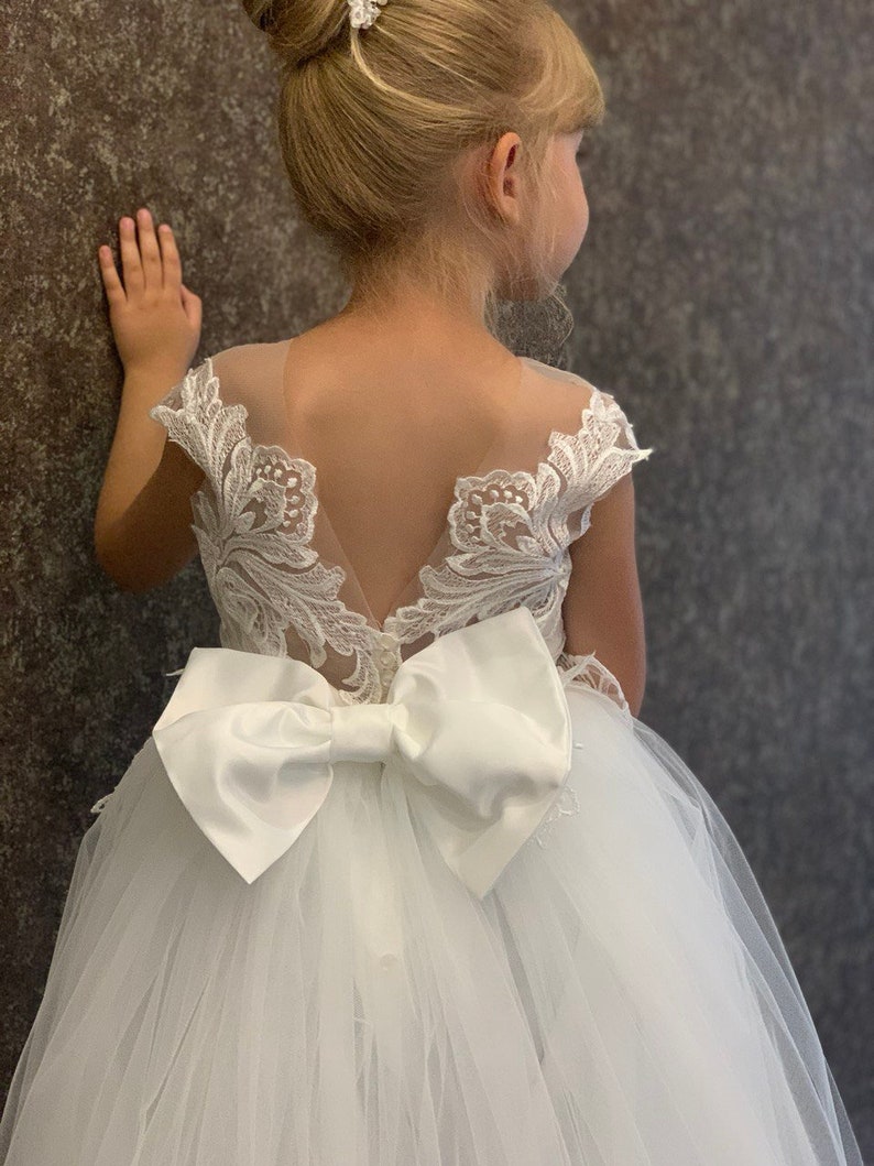 Flower girl dress train Lace girl dress Flower girl dress Etsy
