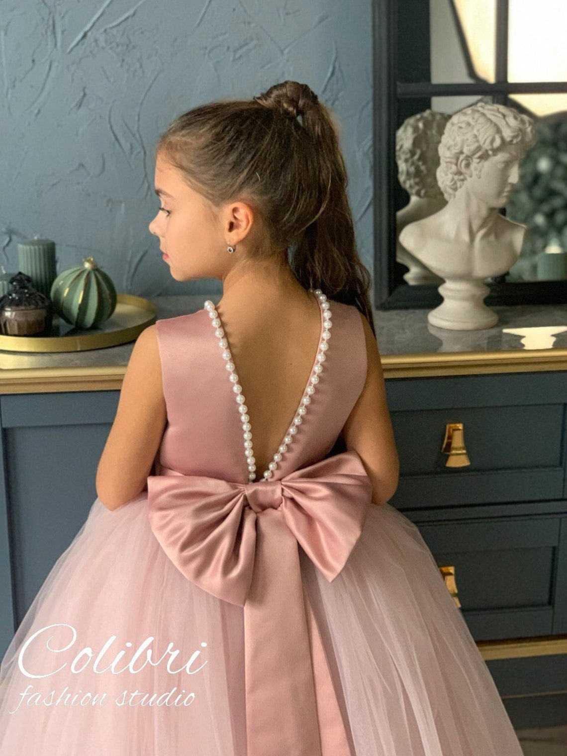 Dusty Rose Flower Girl Dress Tulle Flower Girl Dresses Girl Etsy
