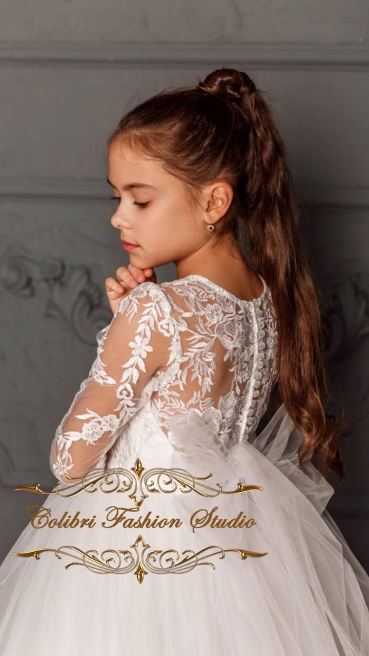 Bambina Abito Vestito Principessa Pizzo Cerimonia Festa Ballo 4-8anni Rosso V 02