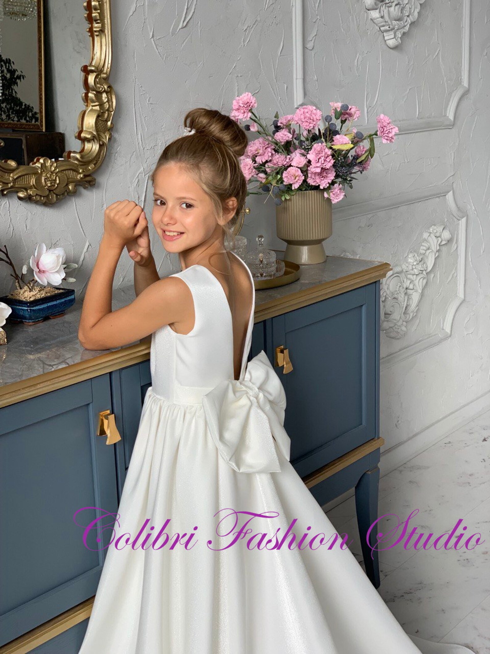 Flower Girl Dress Satin Flower Girl Dress Tutu Communion Etsy — free download