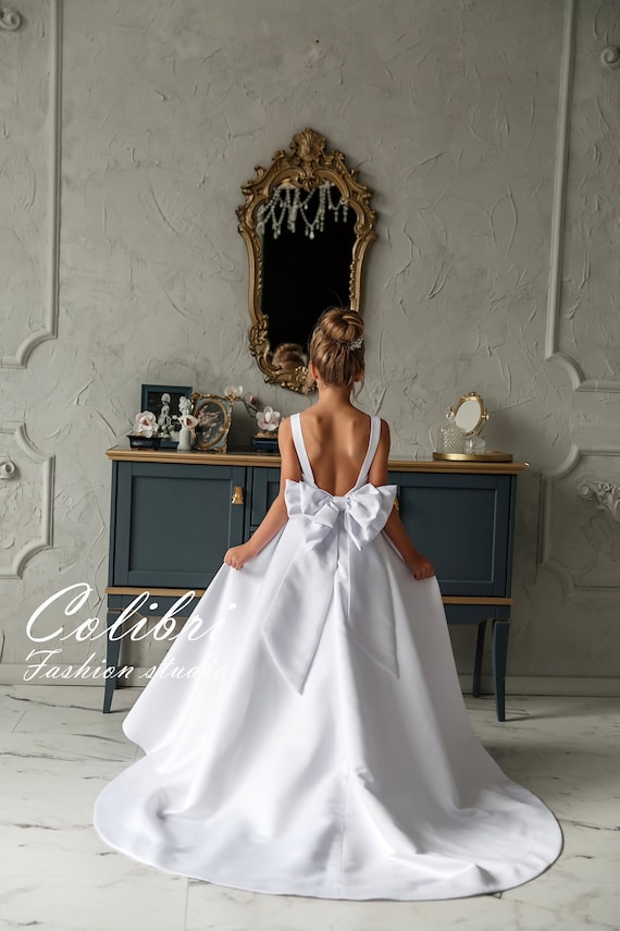 Etsy white top flower girl dress