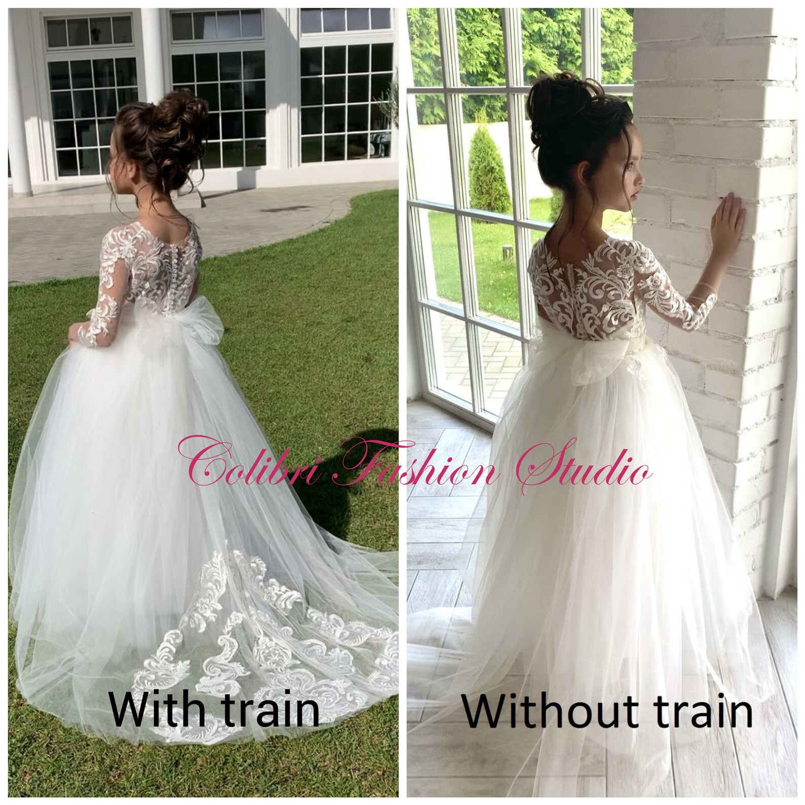 Flower Girl Dress Train Flower Girl Dress Toddler Long Etsy