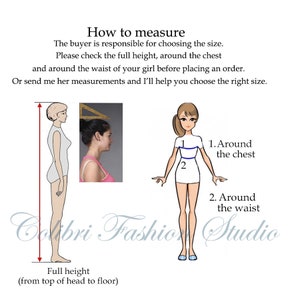 The buyer is responsible for choosing the size. Please check the full height, around the chest and around the waist of your girl before placing an order. Or send me her measurements and I'll help you choose the right size.