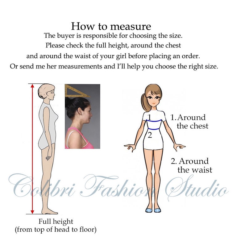 The buyer is responsible for choosing the size. Please check the full height, around the chest and around the waist of your girl before placing an order. Or send me her measurements and I'll help you choose the right size.