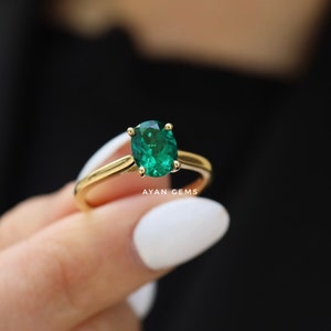 Emerald Ring, Gemstones Ring, Vintage Ring, 925 Sterling Rings, Engagement Ring, Silver Ring, Jewelry,  Ring For Girls , Women&#39;s Ring,