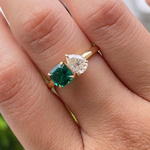 Emerald Ring, gemstone ring, Vintage rings, Engagement Ring, silver ring, silver Jewelry, Ring for girls, Women&#39;s Ring, gemstones
