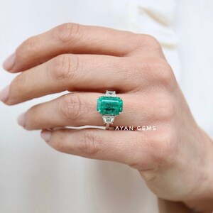 Emerald Ring, Gemstones Ring, Vintage Ring, stone Rings, Engagement Ring, 925 Sterling Silver Ring, Ring For Girls , Women&#39;s Ring,