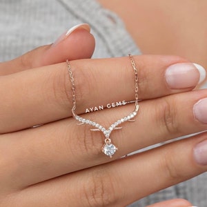 Diamond Necklace Vintage Necklace  Silver Jewellery , Women&#39;s necklace  Necklace For Girls Specialy gemstone Necklace, 925 Sterling Silver