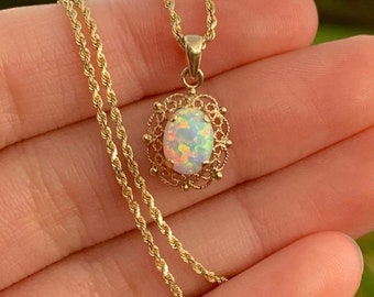 925 Sterling Silver Art Deco Ethiopian Opal Pendant