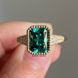 Emerald Ring, Gemstones Ring, Vintage Ring, stone Rings, Engagement Ring, 925 Sterling Silver Ring, Ring For Girls , Women&#39;s Ring,
