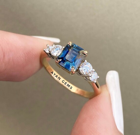 Kylie Sapphire Ring, Gemstones Ring, Vintage Rings, 925 Sterling Silver,  Engagement Ring, Silver Rings, Ring for Girls, Women's Ring, Gems