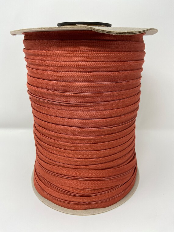 5//10//25//50//100//300m Upholstery No.3 Terracotta Continuous Zip Chain /& Sliders
