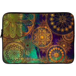 Colorful Mandala Laptop Sleeve Boho Laptop Sleeve 12 Inch Laptop Sleeve 13 Inch 15 Inch Laptop Sleeve Case Henna Art Laptop Sleeve SC0305