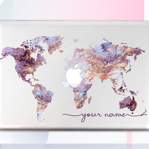 Personalized Macbook Pro 16 M2 Case Macbook Pro 14 M3 Case Travel Macbook 2023 Hard Cover World Map Macbook Air 13 2020 A2337 Case GA0004