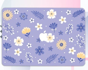 Elegant Flowers On A Purple Background Protective Case Laptop New Pro Mac Macbook Air 11/13 Pro 13/14/15/16 2008-2023 Inch Hard Cover GA0499