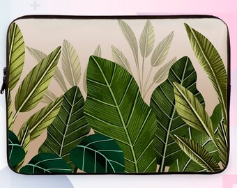 Green Leaves Laptop Sleeve Floral Design Laptop Sleeve Macbook Pro 16 Laptop Sleeve 13 15 Inch Sleeve Laptop Case Leaf Laptop Sleeve GA0301