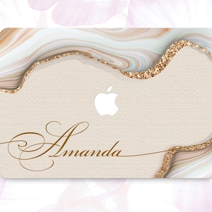 Gepersonaliseerde Macbook Pro 14 M1-hoes Macbook Pro 16 2020 nieuwe hoes Monogram Macbook Air 13 A2337 harde kaft pastel ontwerp Macbook Pro 13 15