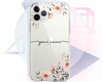 Flowers iPhone 11 Phone Case Personalized iPhone 11 Pro Case Custom Name  iPhone Xs Max Case Floral iPhone Xr iPhone 8 Case Women GA0183
