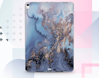 Blue Marble iPad Pro 12.9 Case 6th Gen iPad Mini Case iPad 10.2 2021 Case Gold Marble iPad Pro 11.4 2020 Case iPad Pro 5th Gen Case GA0116