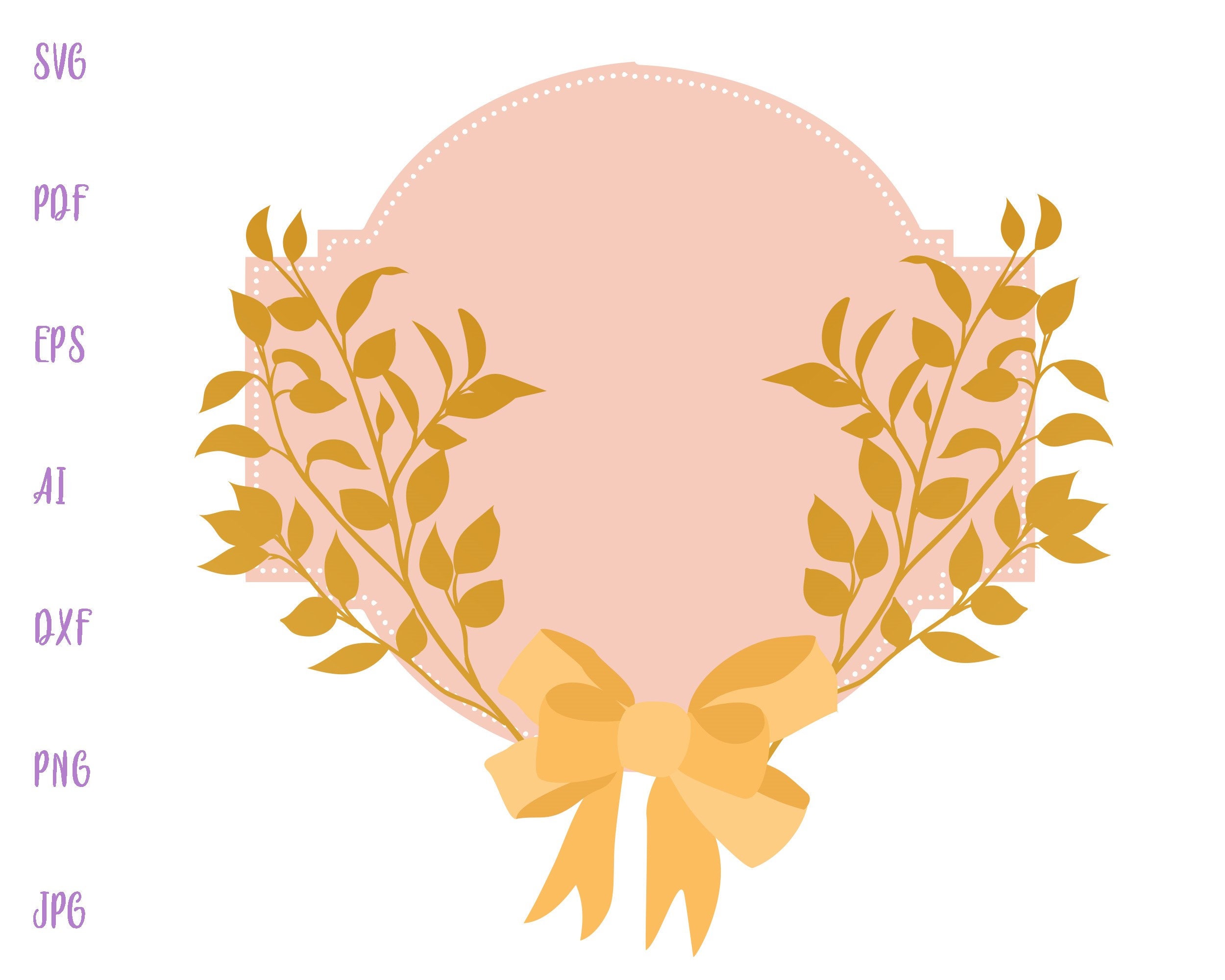 Floral Wreath Clipart Svg Decor Cut File Wedding Decor Svg | Etsy