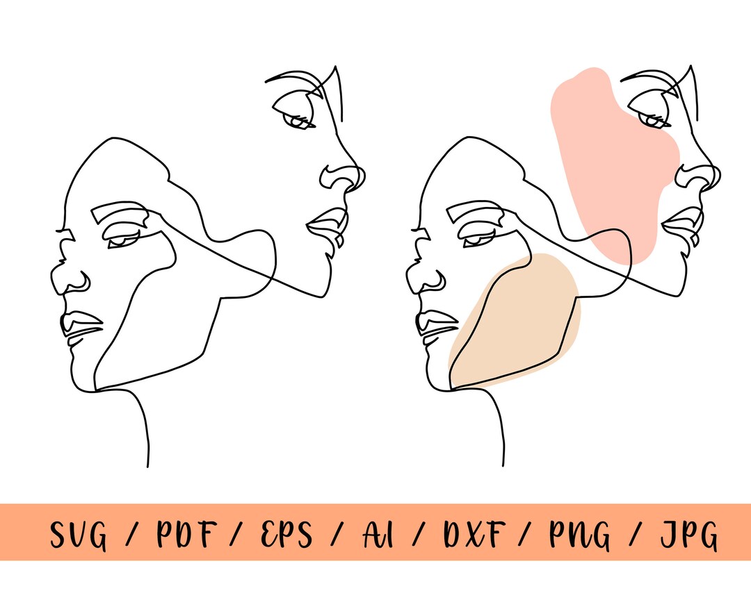 Human Face SVG Clipart Bundle Abstract Face Svg Cut File Faces