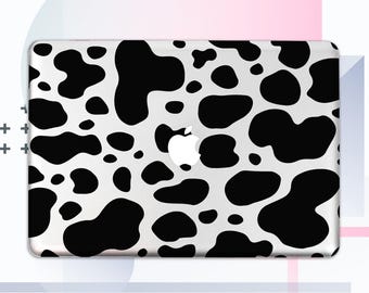 Cow Print Macbook Hard Case: Black Spots, Protective Cover