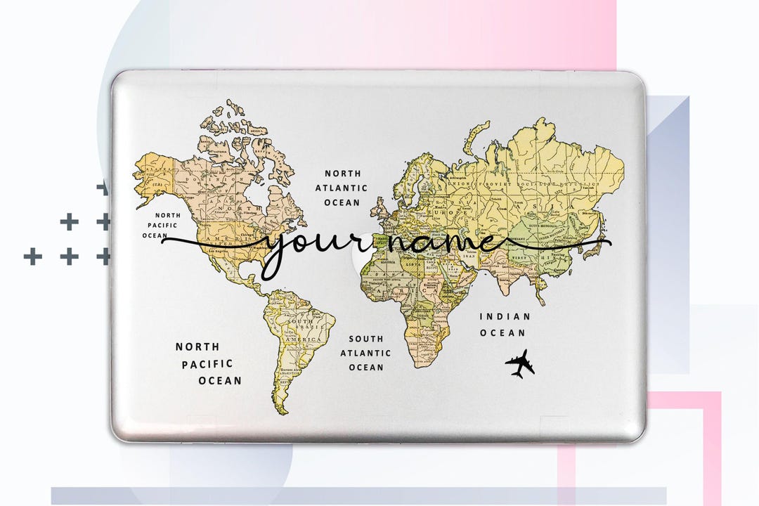 Personalized World Map MacBook Case - Etsy