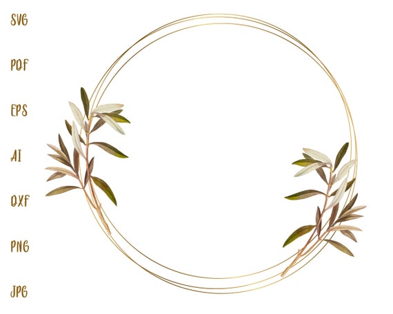 Download Floral Wreath Svg Clipart Flowers Cut File Cute Golden Flower Etsy
