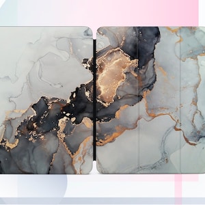 White Marble iPad Mini 6 Case iPad Pro 12.9 Magnetic Case Pro 11 2018 Case Gold Marble iPad Pro Folding Folio iPad Pro 12 Inch Case GA0456