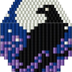 Earring Pattern for beading- brick stitch with small fringe Boho Pagan Moon Raven Halloween crows Miyuki Delica 11/0 seed beads