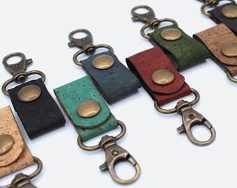 Cork Key holder, Earphone Organiser, Small Key chain, Earphone Holder with Carabiner, Cork Keyring