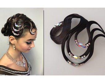 Hairpiece Ballroom Jewelry Latin Dance Hair Dress Accessory Rhinestone Dancing Costume Competition Hairstyle