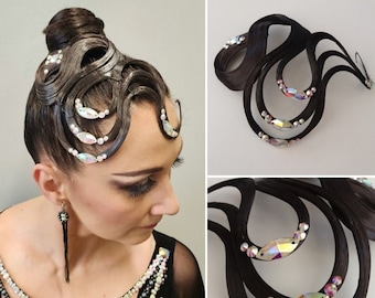 Hairpiece Ballroom Jewelry Latin Dance Hair Dress Accessory Rhinestone Dancing Costume Competition Hairstyle