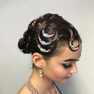 Hairpiece Ballroom Jewelry Latin Dance Hair Dress Accessory Rhinestone Dancing Costume Competition Hairstyle
