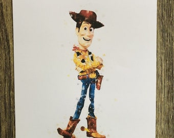 Toy Story Woody Cowboy Sherrif Watercolour Print DIGITAL DOWNLOAD